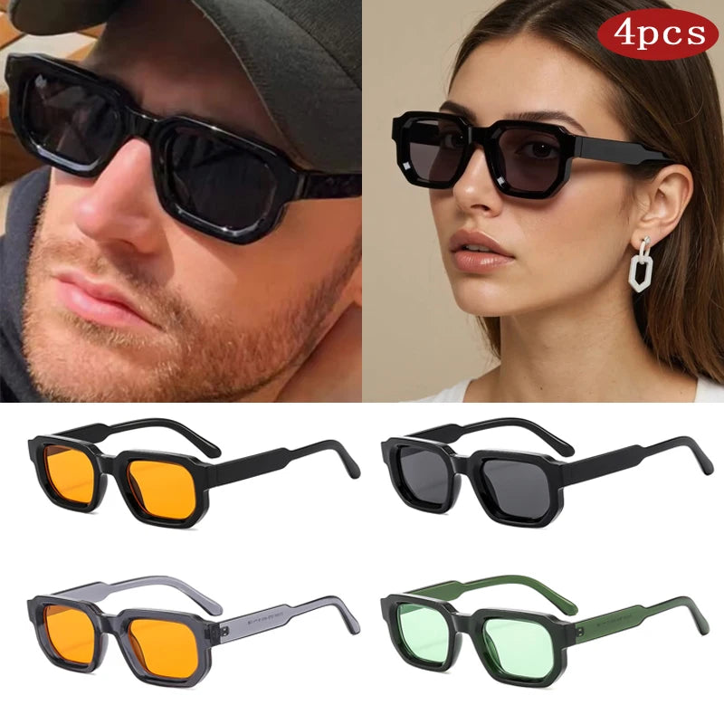 Car Sunglasses 1/4Set New Small Frame Rectangle Sun Glasses Women Cute Brand Colorful Glasses Simple Fashion Style Eyewear